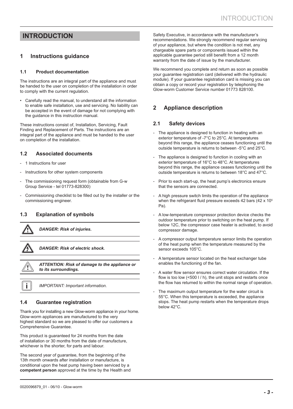 Introduction | Glow-worm Clearly Heat Pumps 5kW User Manual | Page 5 / 28