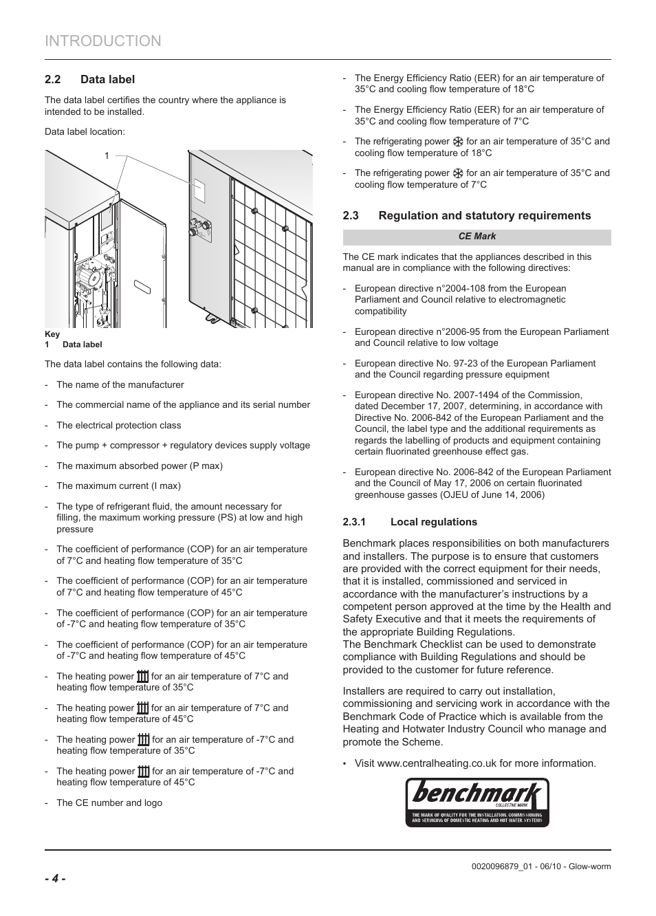 Introduction | Glow-worm Clearly Heat Pumps 5kW User Manual | Page 6 / 28