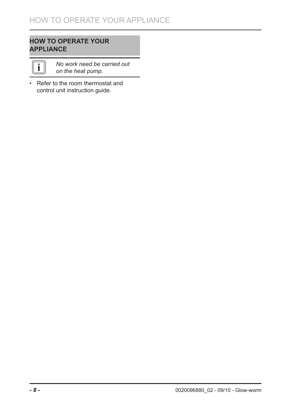 Glow-worm Clearly Heat Pump 5kW User Manual | Page 10 / 16