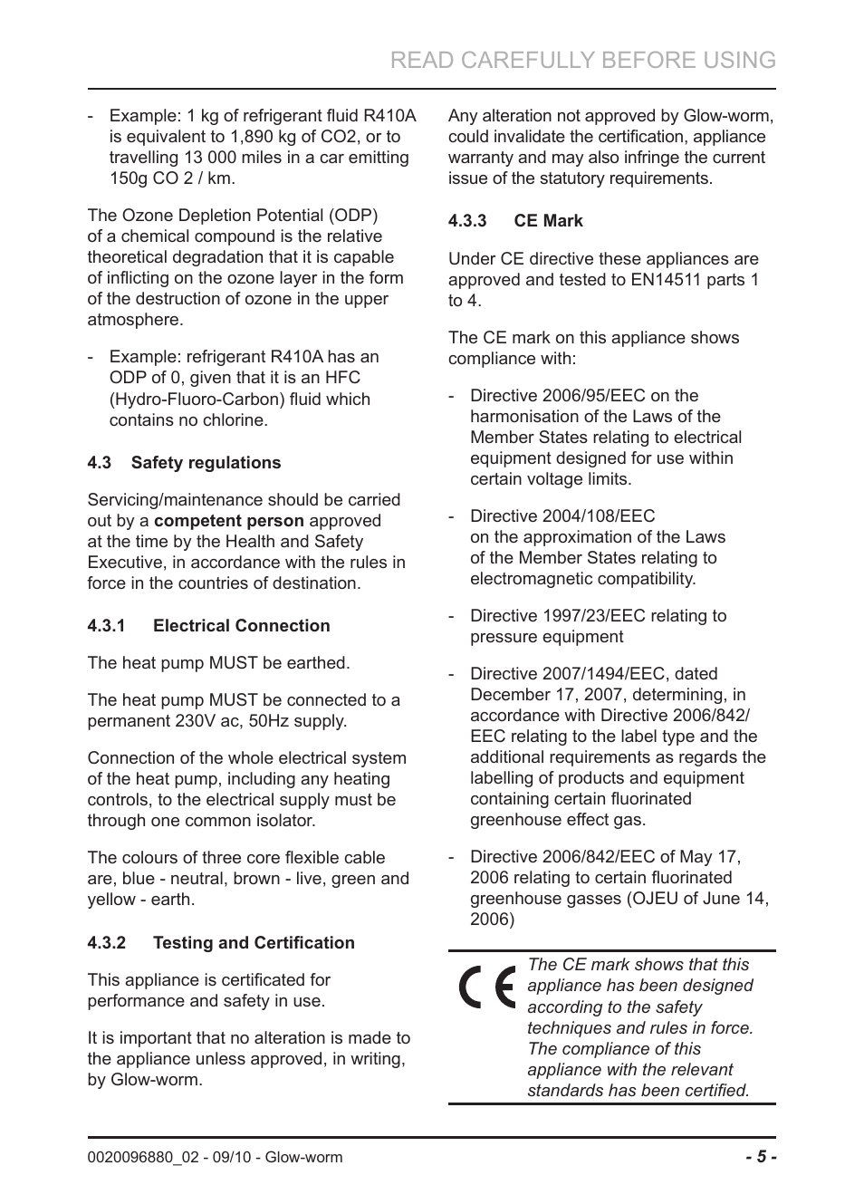 Read carefully before using | Glow-worm Clearly Heat Pump 5kW User Manual | Page 7 / 16