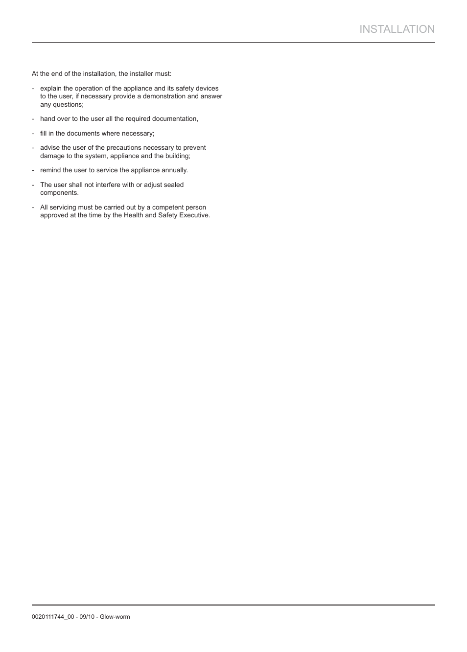 Installation, 14 user information | Glow-worm Clearly Heat Pump 5 kW User Manual | Page 21 / 32