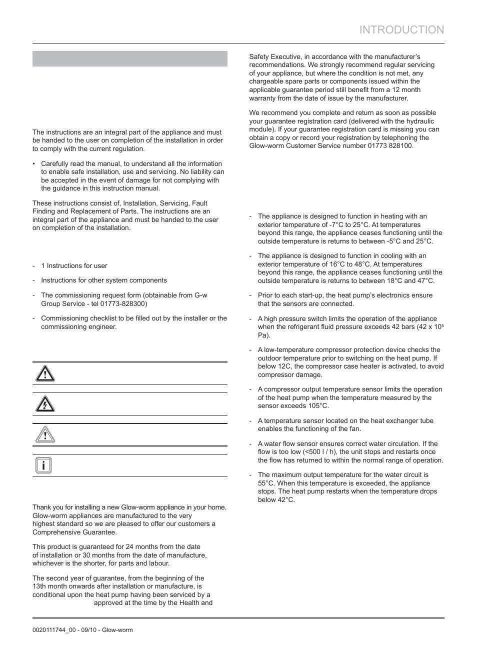 Introduction | Glow-worm Clearly Heat Pump 5 kW User Manual | Page 5 / 32