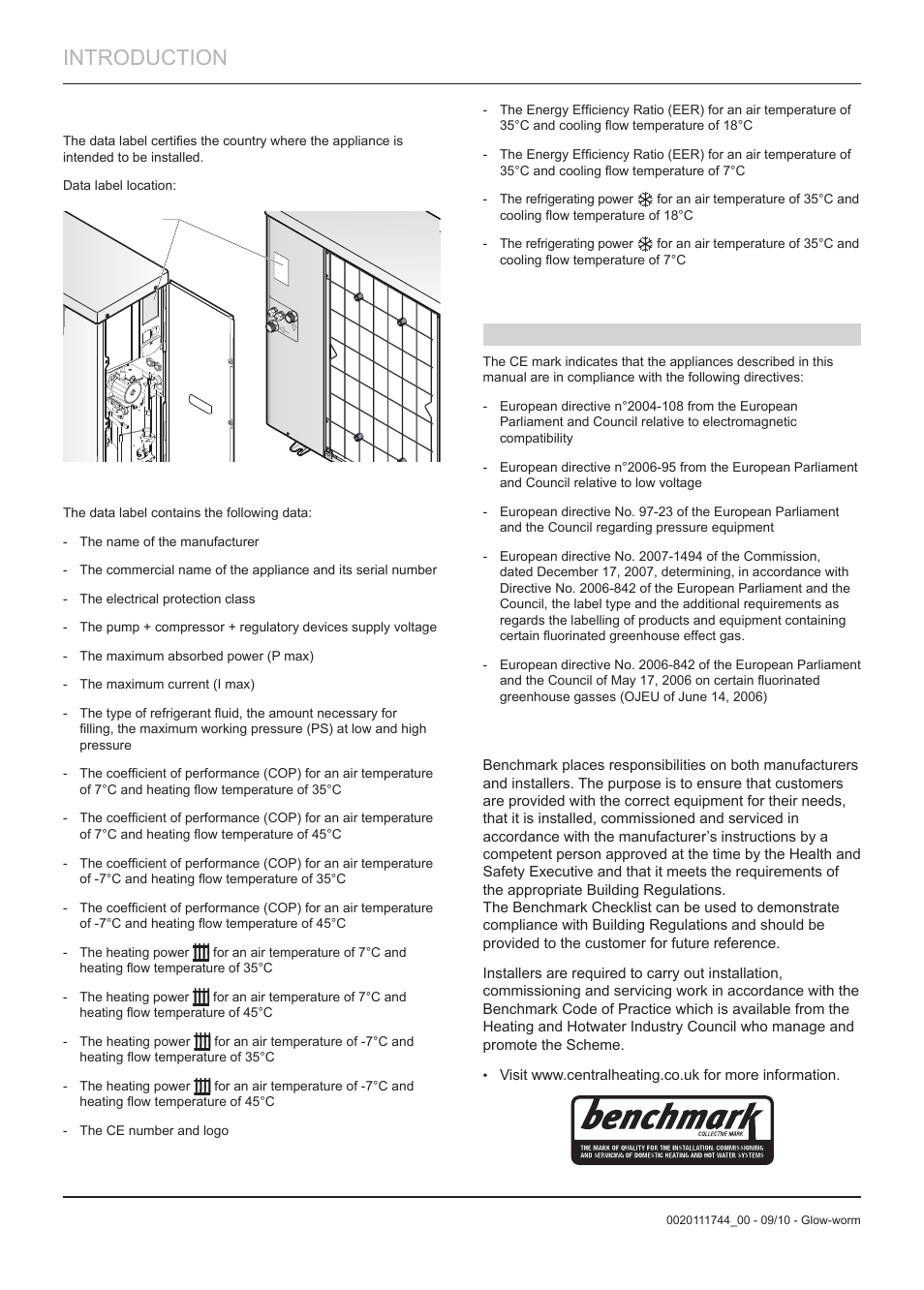 Introduction | Glow-worm Clearly Heat Pump 5 kW User Manual | Page 6 / 32