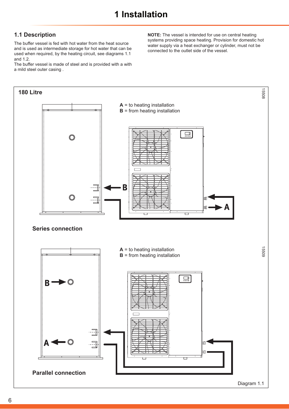 1 installation | Glow-worm Clearly Heat Pump - Buffer Vessel User Manual | Page 6 / 10