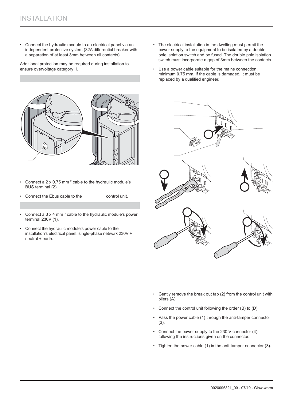 Installation, Dc b e a | Glow-worm Clearly Heat Pumps - Standalone Module System User Manual | Page 18 / 40