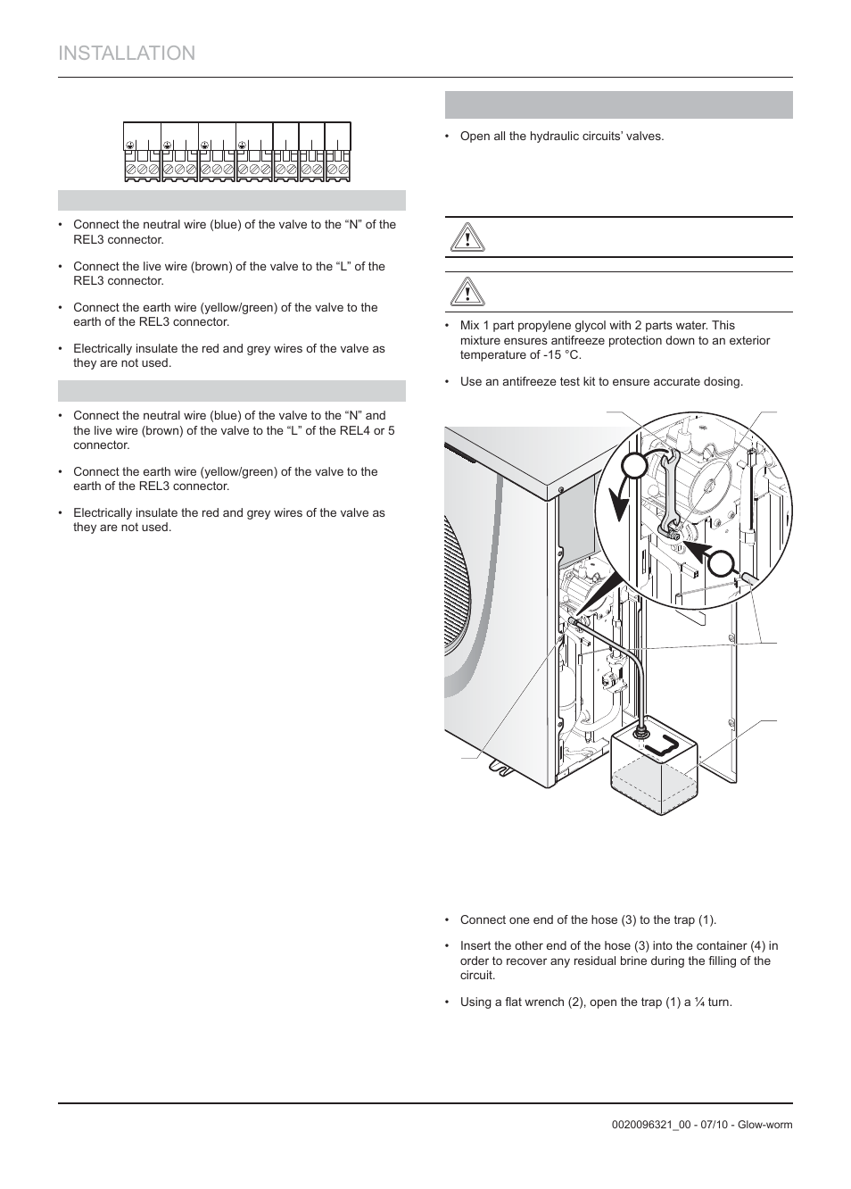 Installation, Commissioning, 7filling the glycol circuit | Glow-worm Clearly Heat Pumps - Standalone Module System User Manual | Page 20 / 40