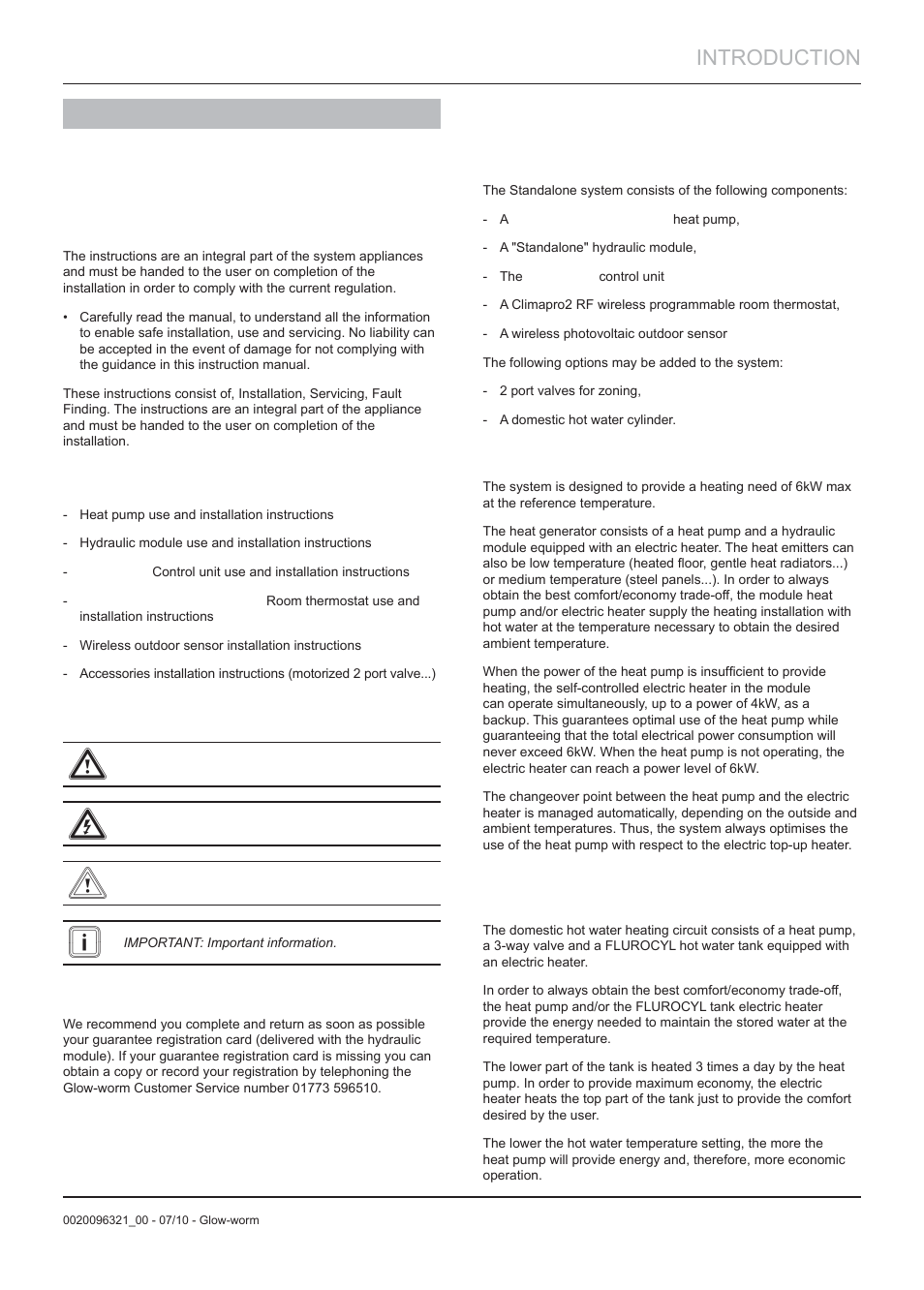 Introduction | Glow-worm Clearly Heat Pumps - Standalone Module System User Manual | Page 5 / 40
