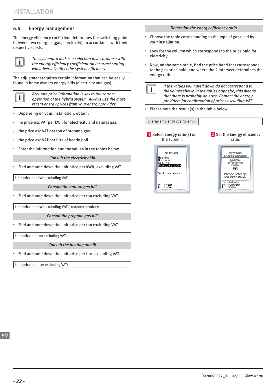 Installation | Glow-worm Clearly Hybrid - Universal Module System User Manual | Page 24 / 36