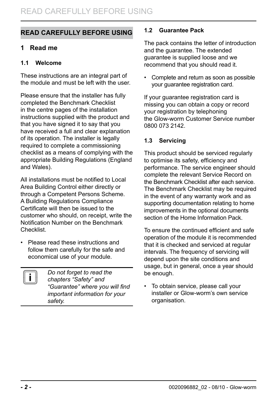 Read carefully before using | Glow-worm Clearly Hybrid - Compact Hydraulic Module User Manual | Page 4 / 12