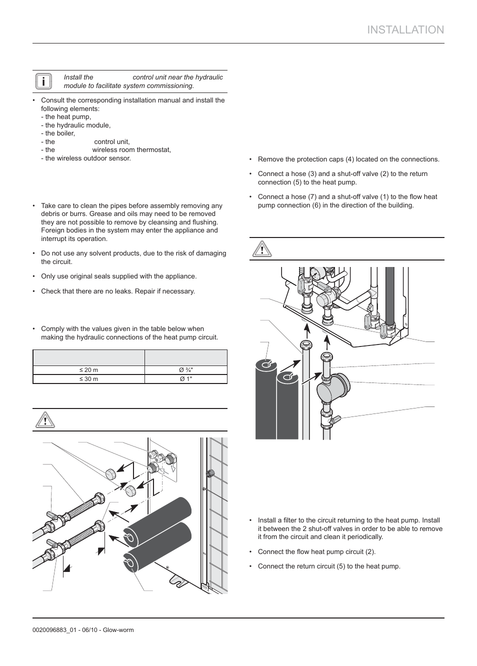 Installation, 5 hydraulic connection | Glow-worm Clearly Hybrid - Compact System User Manual | Page 11 / 36