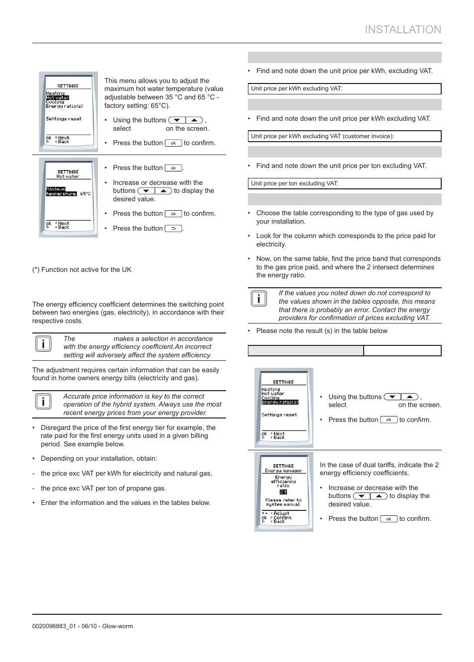 Installation | Glow-worm Clearly Hybrid - Compact System User Manual | Page 23 / 36