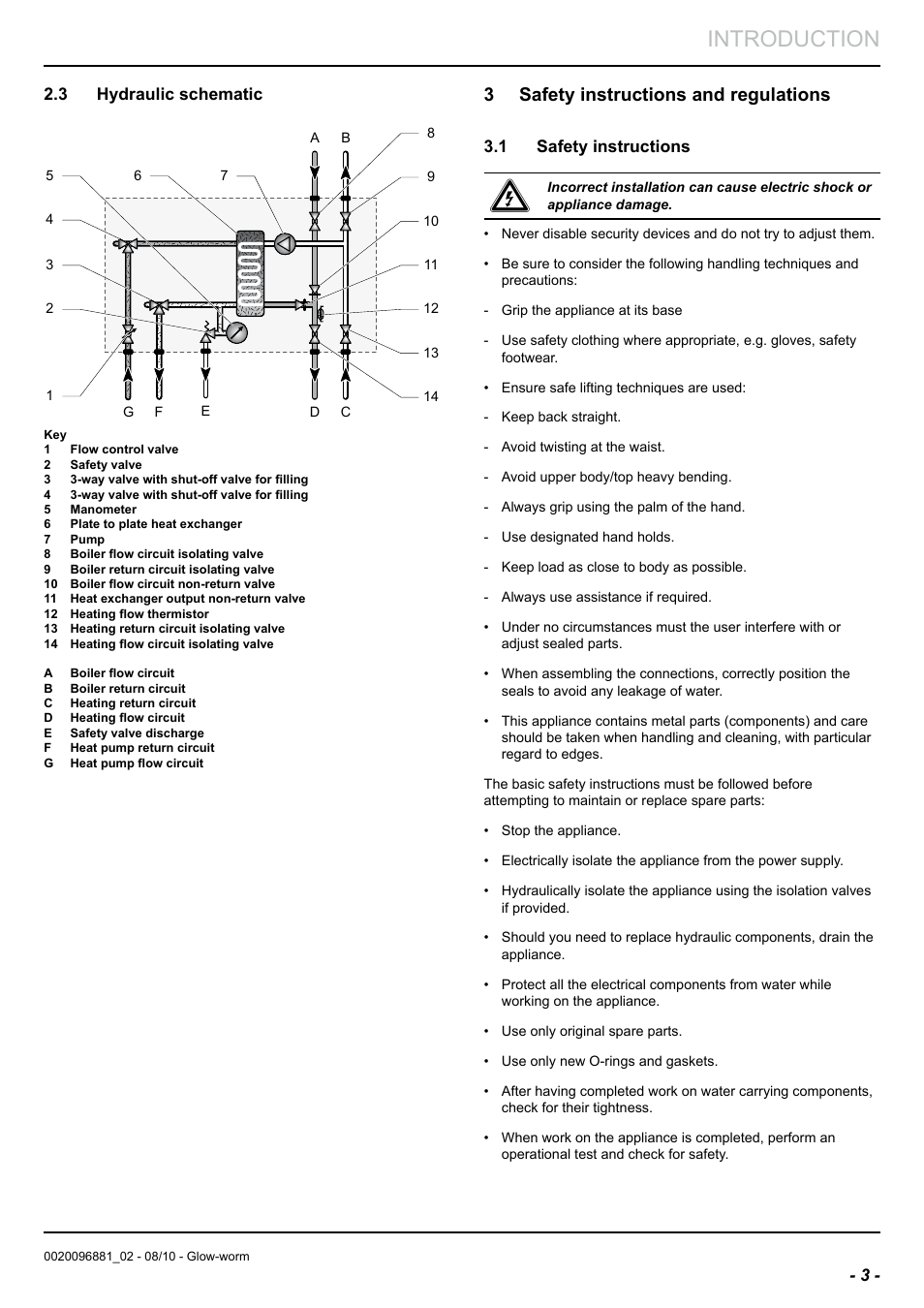 Introduction, 3 safety instructions and regulations | Glow-worm Clearly Hybrid - Compact Hydraulic Module HB User Manual | Page 5 / 16