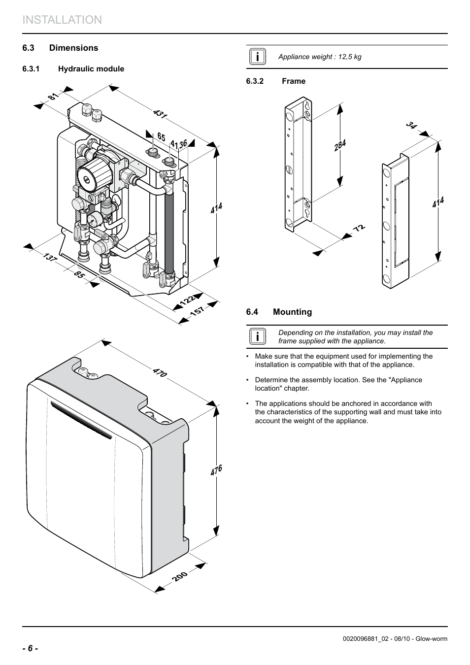 Installation | Glow-worm Clearly Hybrid - Compact Hydraulic Module HB User Manual | Page 8 / 16