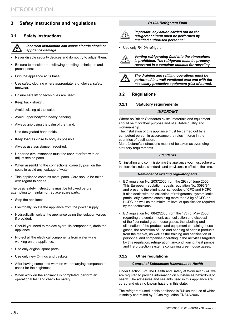 Introduction, 3 safety instructions and regulations | Glow-worm Clearly Hybrid - Back-up Module System User Manual | Page 10 / 40
