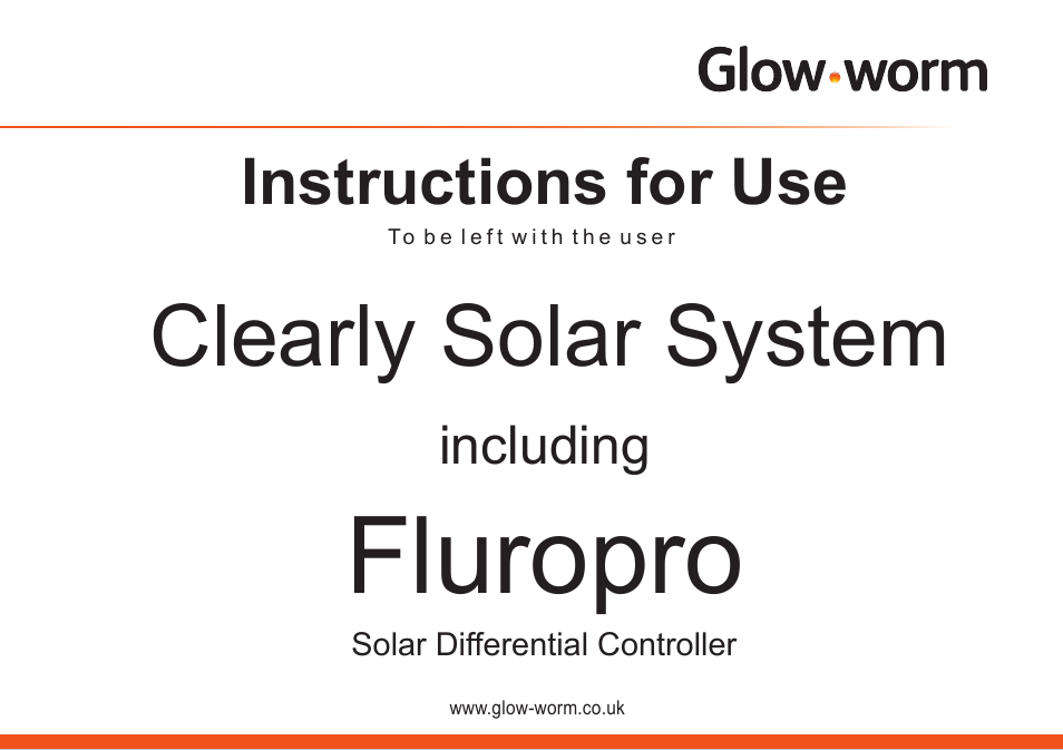 Glow-worm Clearly Solar Controller User Manual | 28 pages