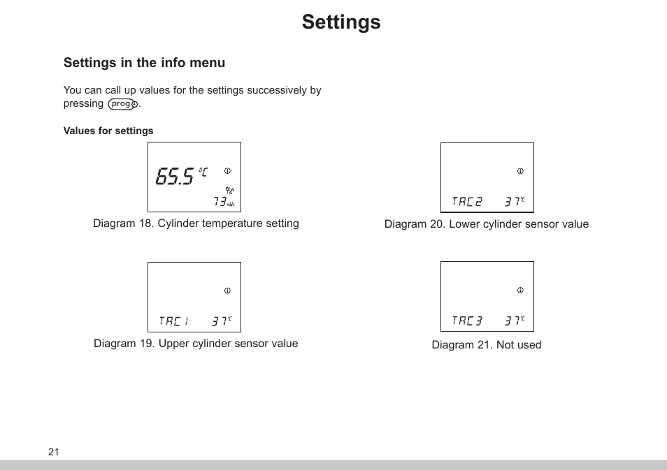 Settings | Glow-worm Clearly Solar Controller User Manual | Page 21 / 28