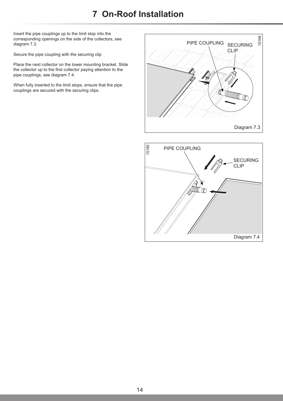 7 on-roof installation | Glow-worm Clearly Solar Horizontal On-Roof Collector User Manual | Page 14 / 16