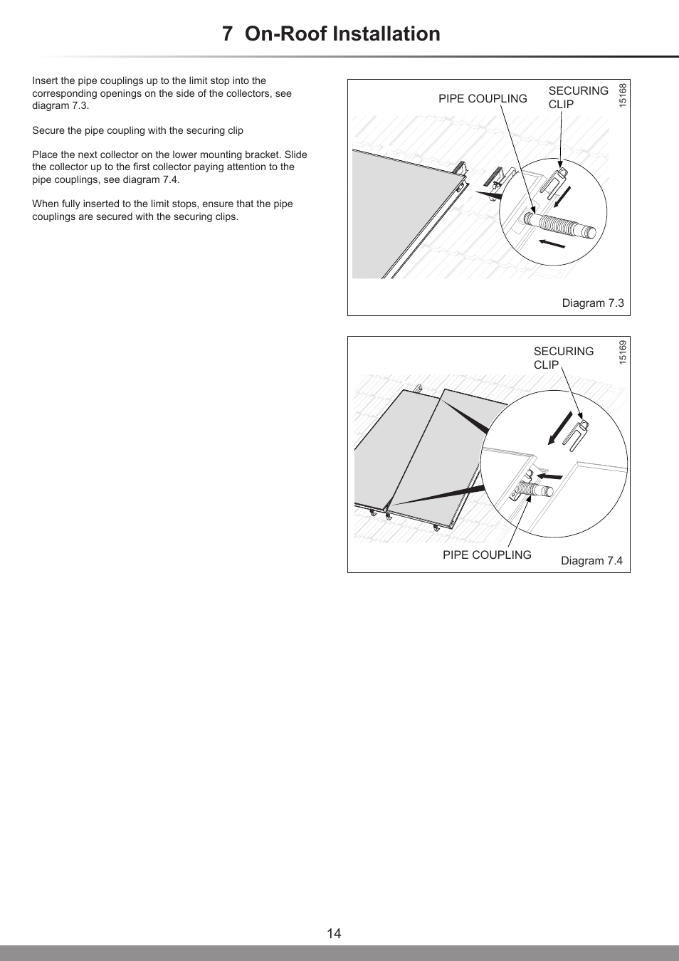 7 on-roof installation | Glow-worm Clearly Solar Vertical On-Roof Collector User Manual | Page 14 / 16