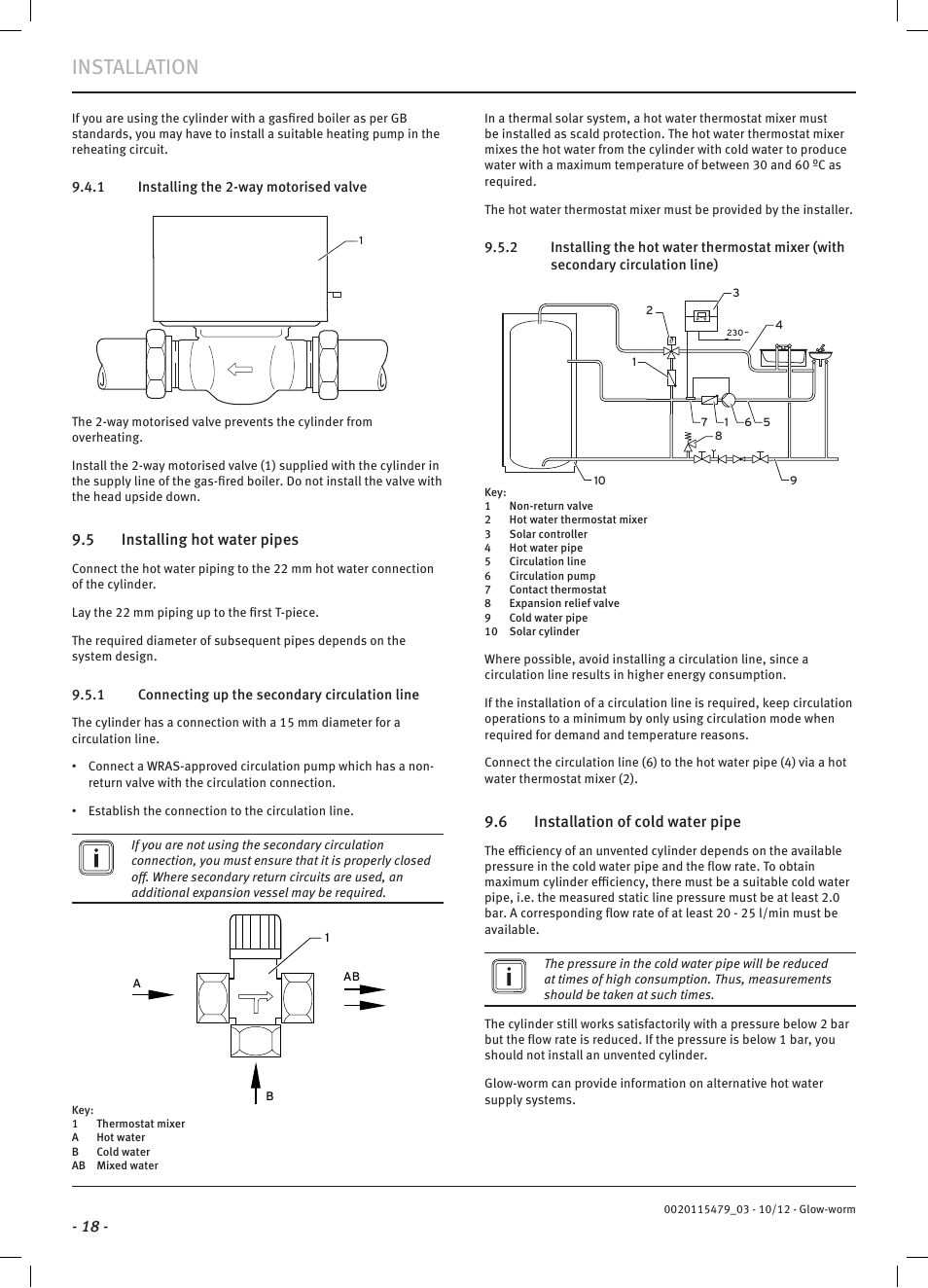 Installation | Glow-worm Clearly Solar Cylinders User Manual | Page 20 / 32