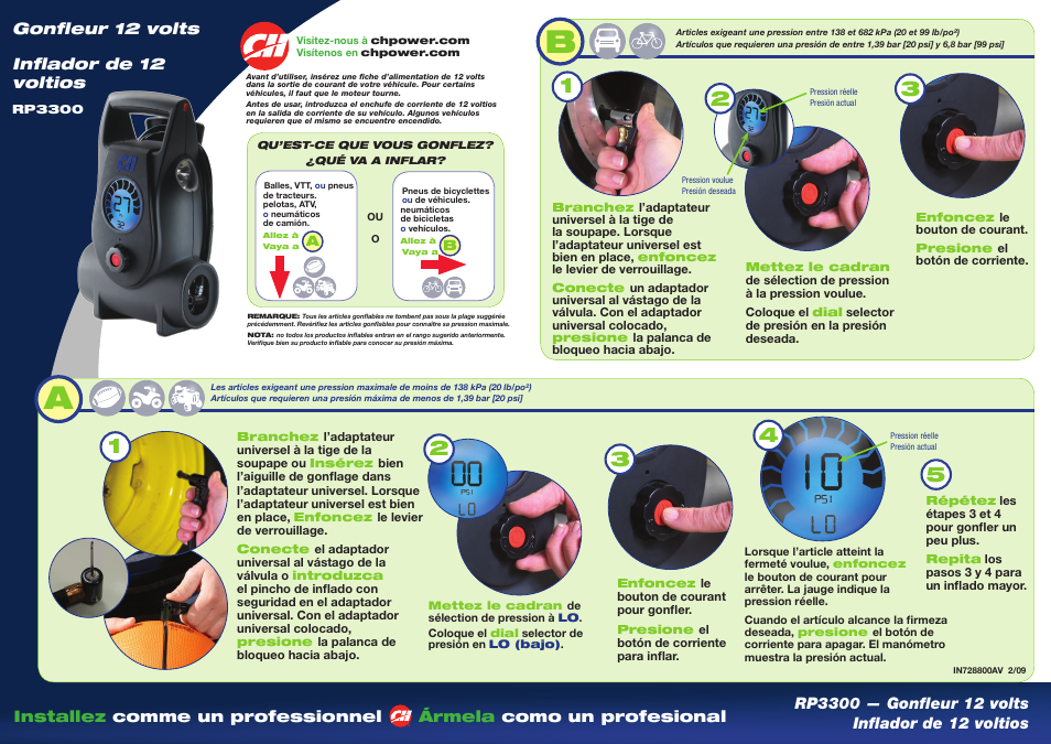 Campbell Hausfeld RP3300 User Manual | Page 2 / 2