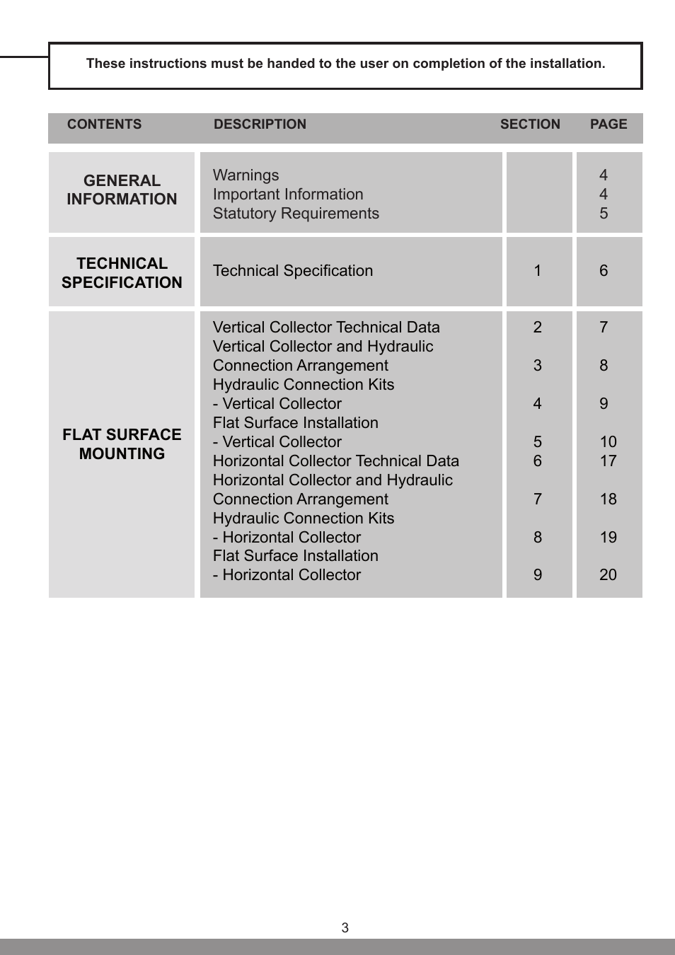 Glow-worm Clearly Solar - A-Frame User Manual | Page 3 / 28