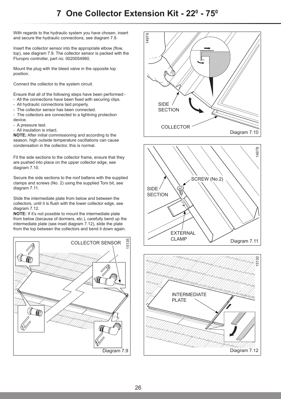 7 one collector extension kit - 22 | Glow-worm Clearly Solar Horizontal In-Roof Collector User Manual | Page 26 / 32