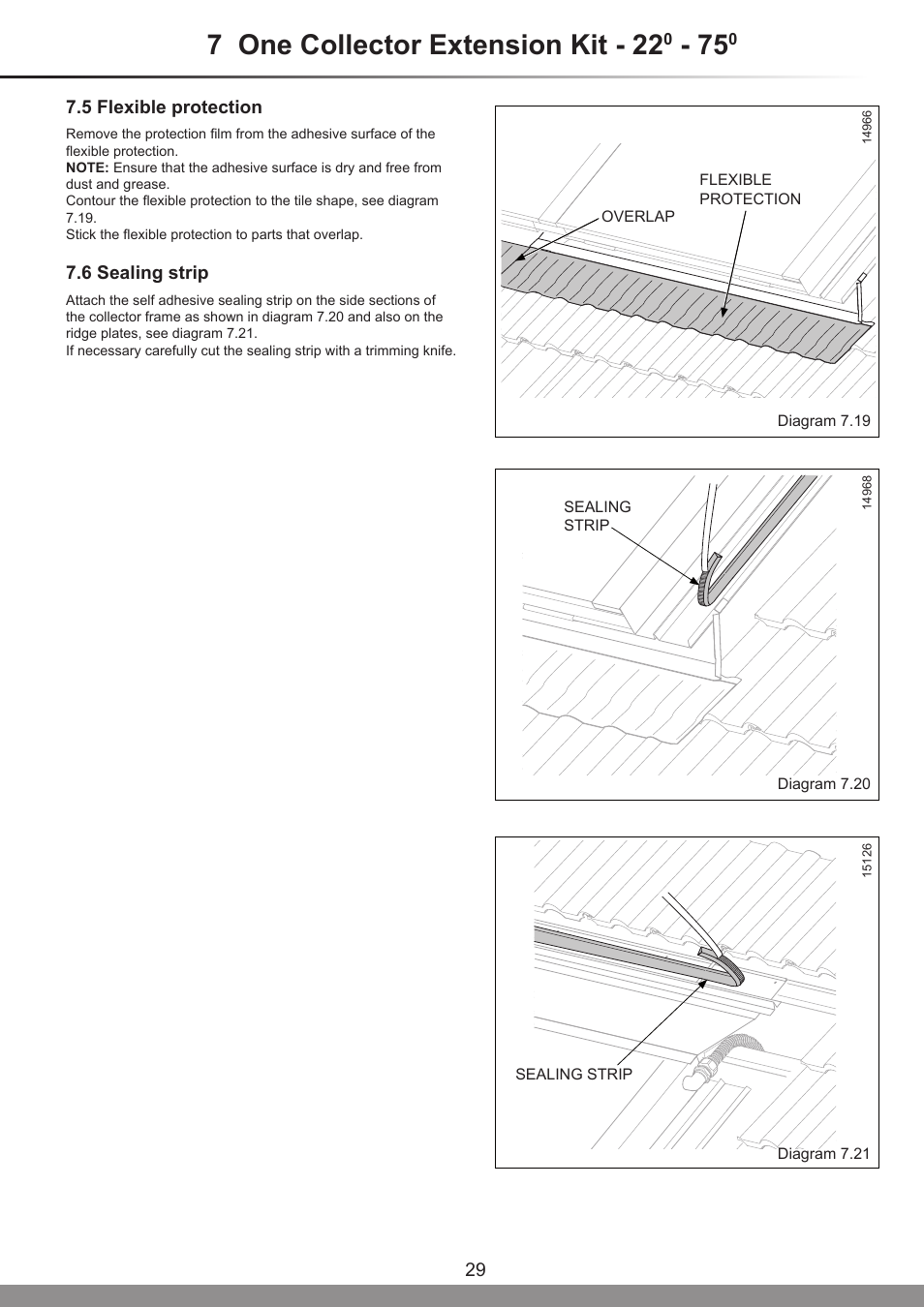 7 one collector extension kit - 22 | Glow-worm Clearly Solar Horizontal In-Roof Collector User Manual | Page 29 / 32