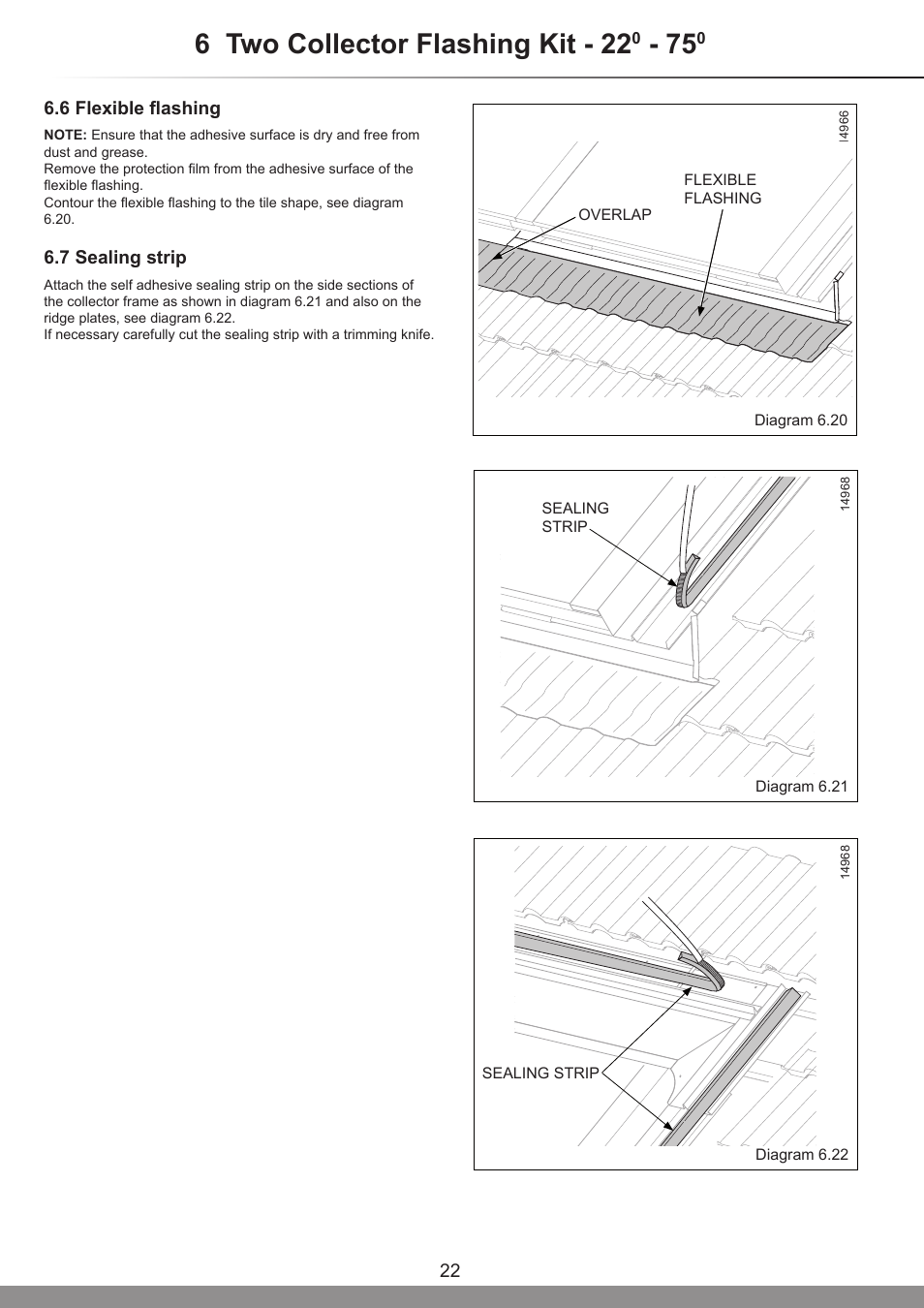 6 two collector flashing kit - 22 | Glow-worm Clearly Solar Vertical In-Roof Collector User Manual | Page 22 / 44