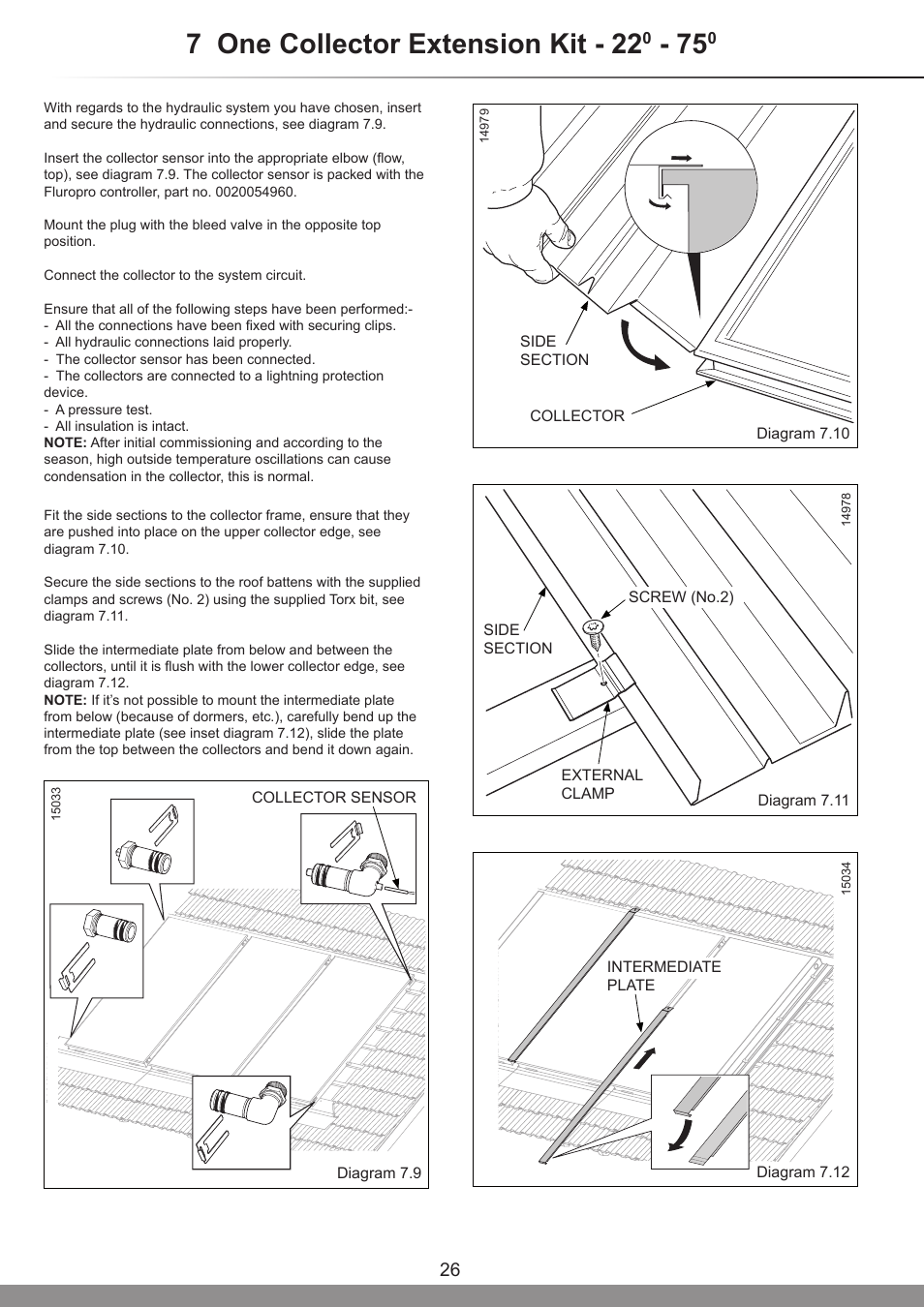 7 one collector extension kit - 22 | Glow-worm Clearly Solar Vertical In-Roof Collector User Manual | Page 26 / 44