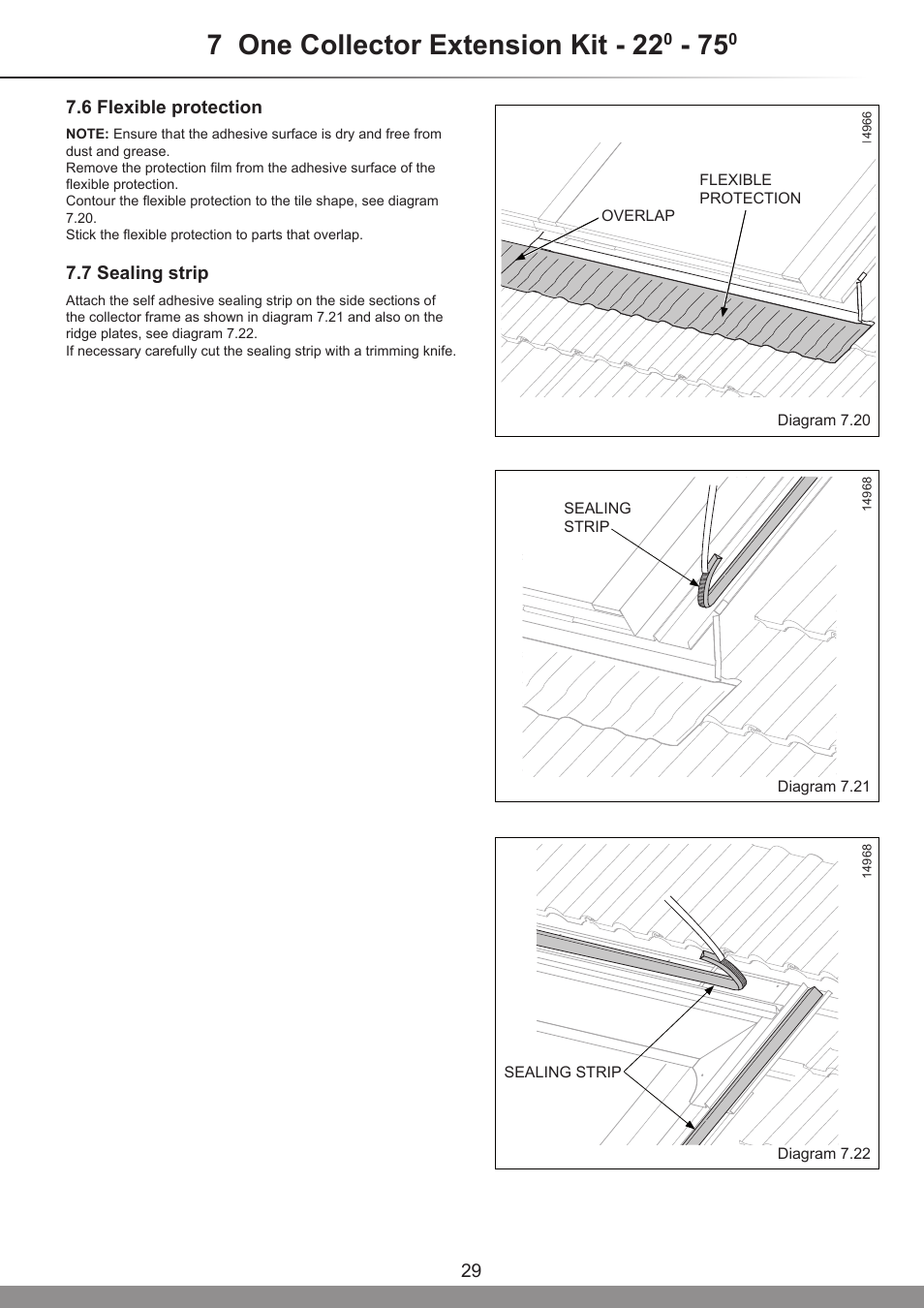 7 one collector extension kit - 22 | Glow-worm Clearly Solar Vertical In-Roof Collector User Manual | Page 29 / 44