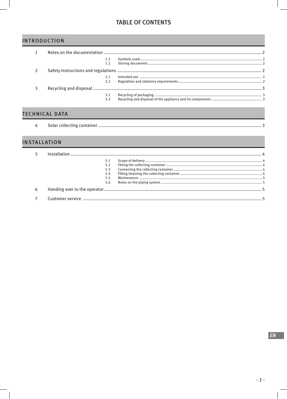 Glow-worm Clearly Solar Collector Container User Manual | Page 3 / 8