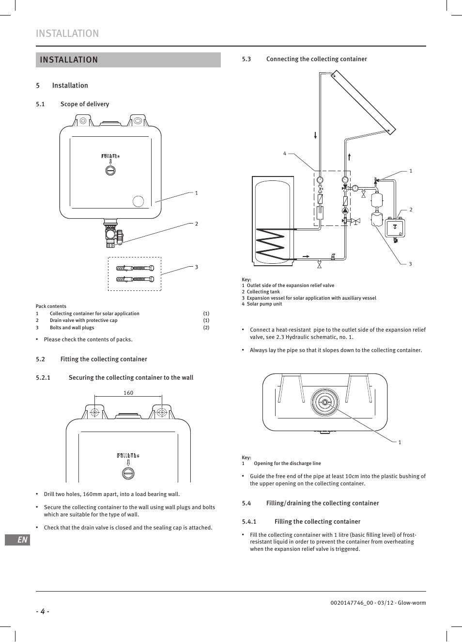Installation, En installation | Glow-worm Clearly Solar Collector Container User Manual | Page 6 / 8