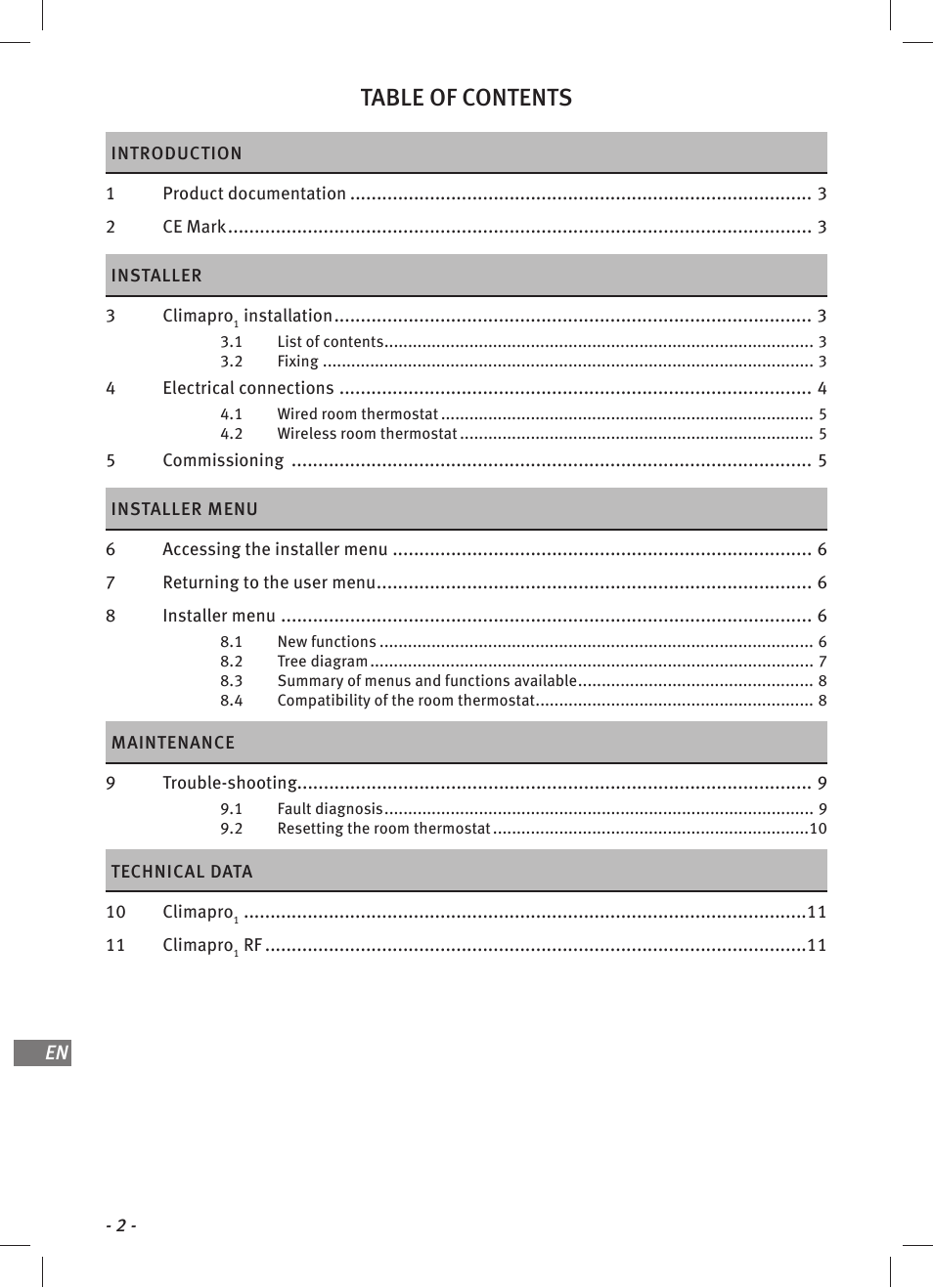 Glow-worm Climapro 1 User Manual | Page 2 / 12