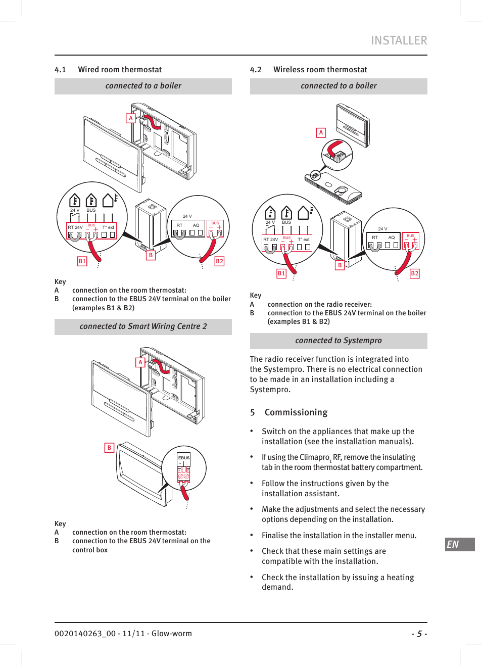 Installer, 5 commissioning | Glow-worm Climapro 1 User Manual | Page 5 / 12