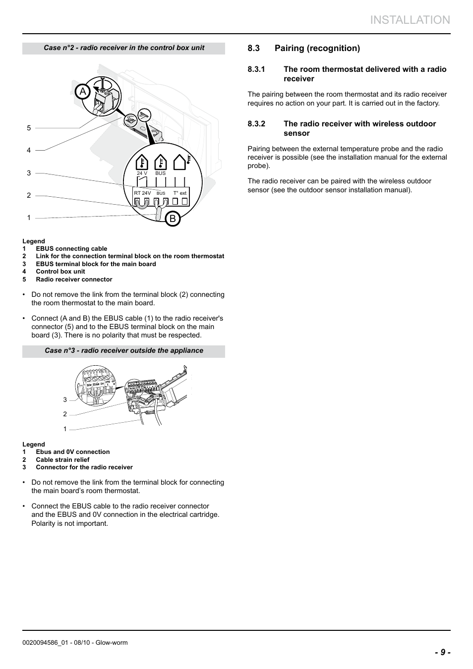 Installation | Glow-worm Climapro2 RF User Manual | Page 11 / 24