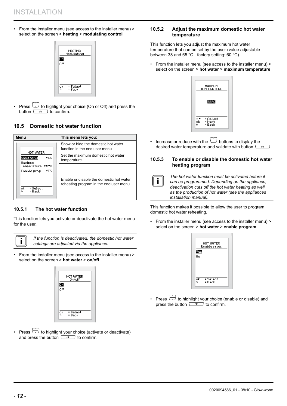 Installation | Glow-worm Climapro2 RF User Manual | Page 14 / 24