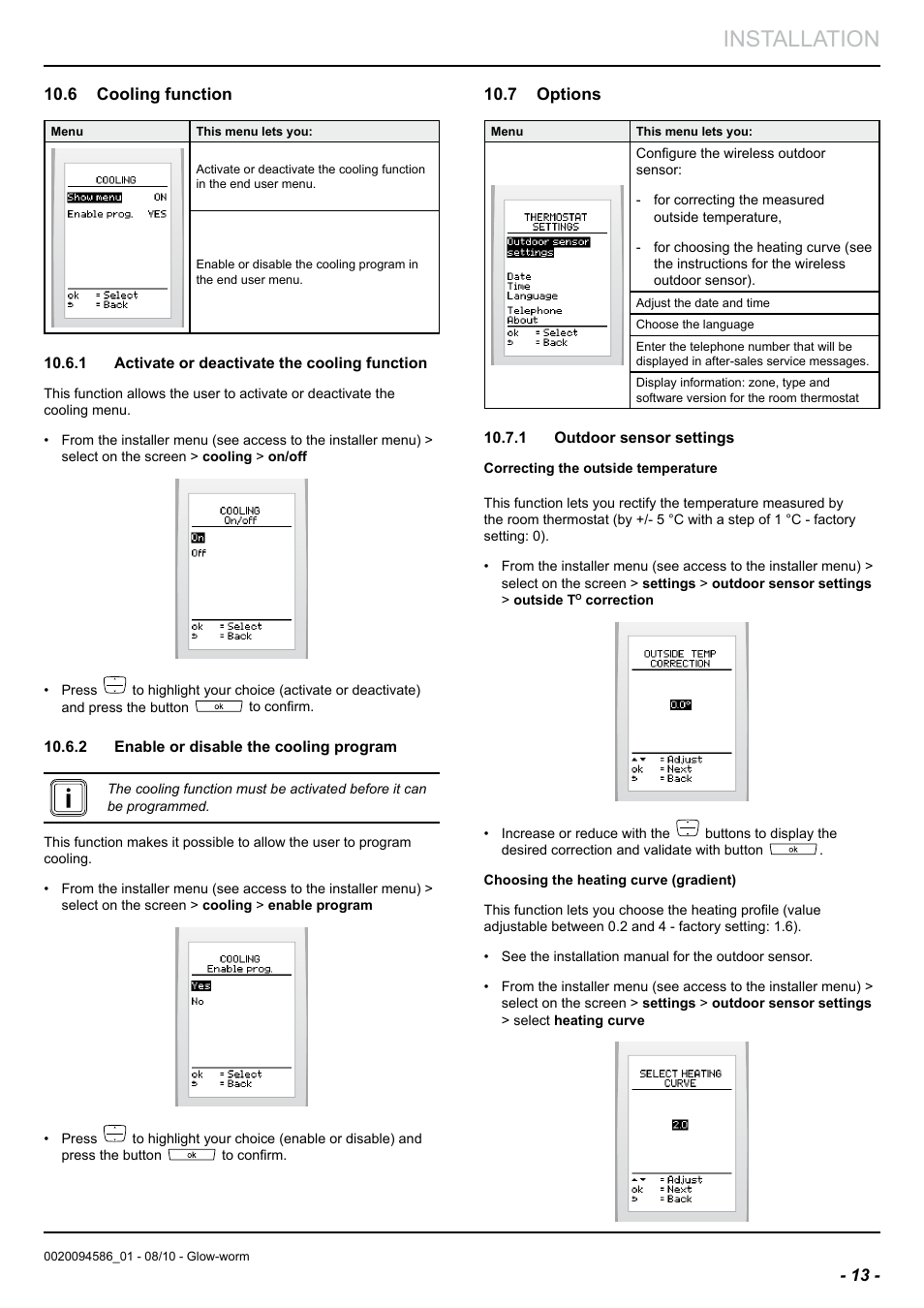 Installation | Glow-worm Climapro2 RF User Manual | Page 15 / 24