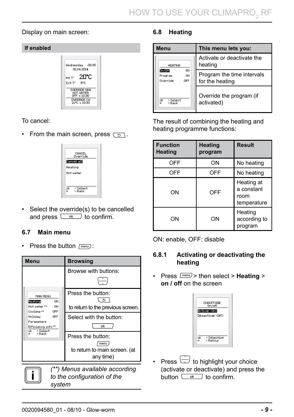How to use your climapro | Glow-worm Climapro2 RF User Manual | Page 11 / 36