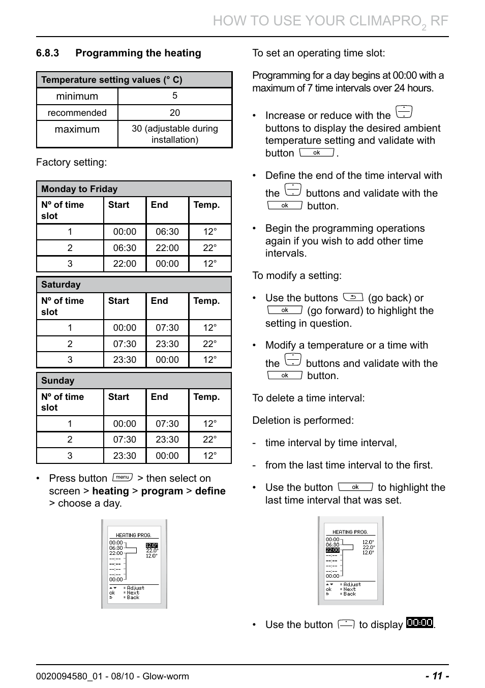 How to use your climapro | Glow-worm Climapro2 RF User Manual | Page 13 / 36
