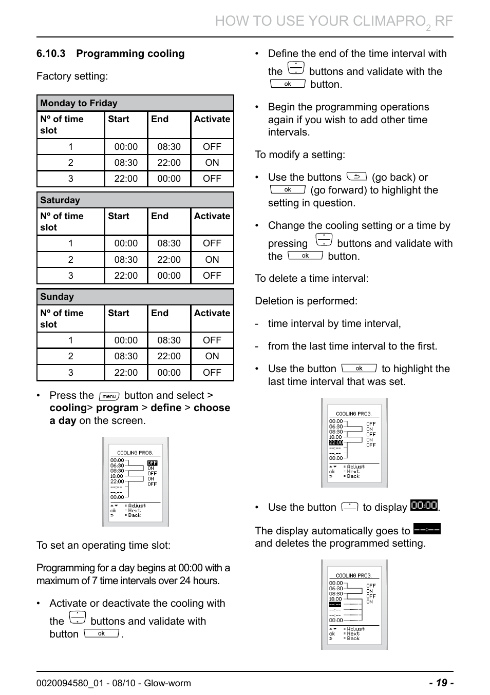 How to use your climapro | Glow-worm Climapro2 RF User Manual | Page 21 / 36
