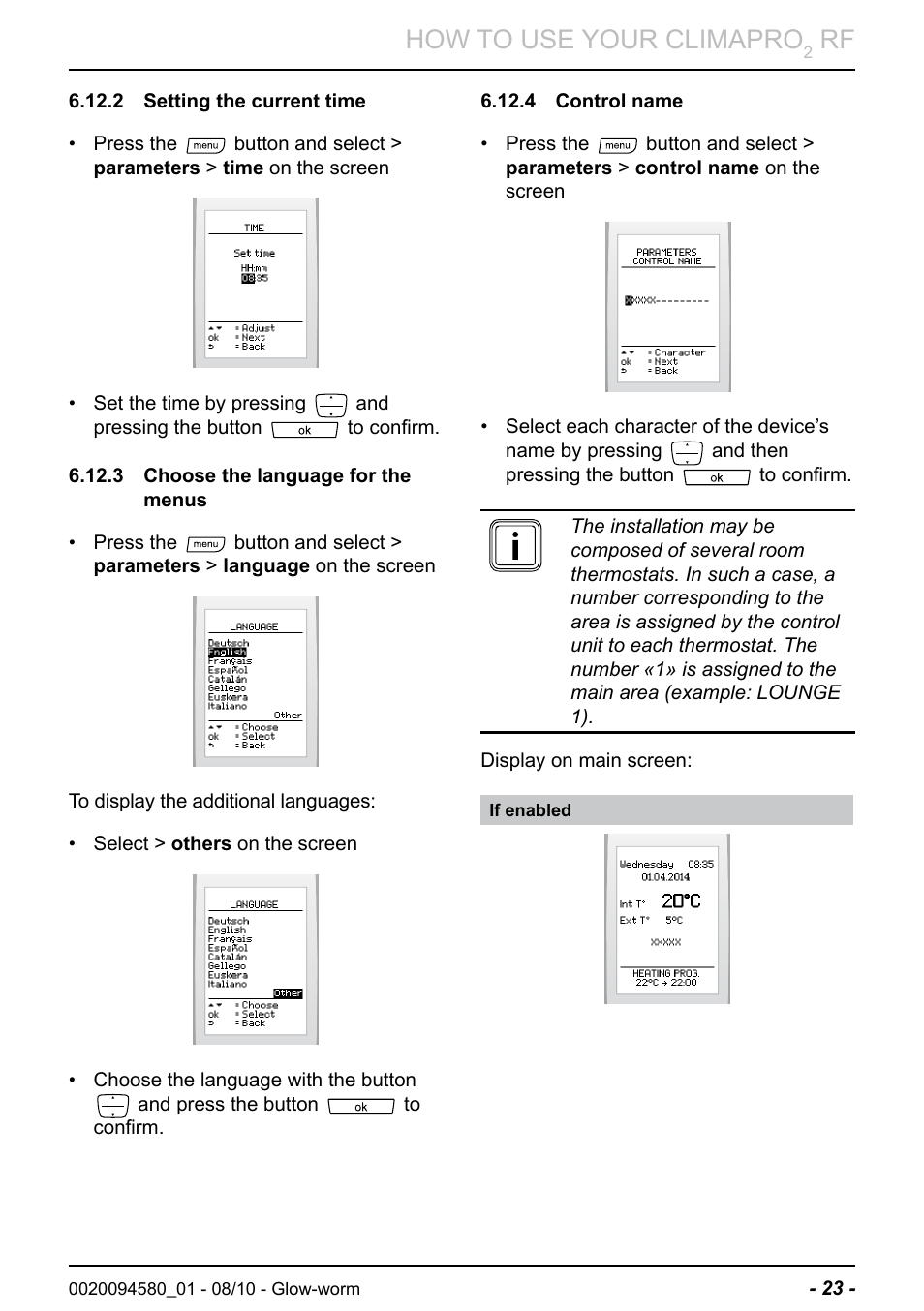 How to use your climapro | Glow-worm Climapro2 RF User Manual | Page 25 / 36