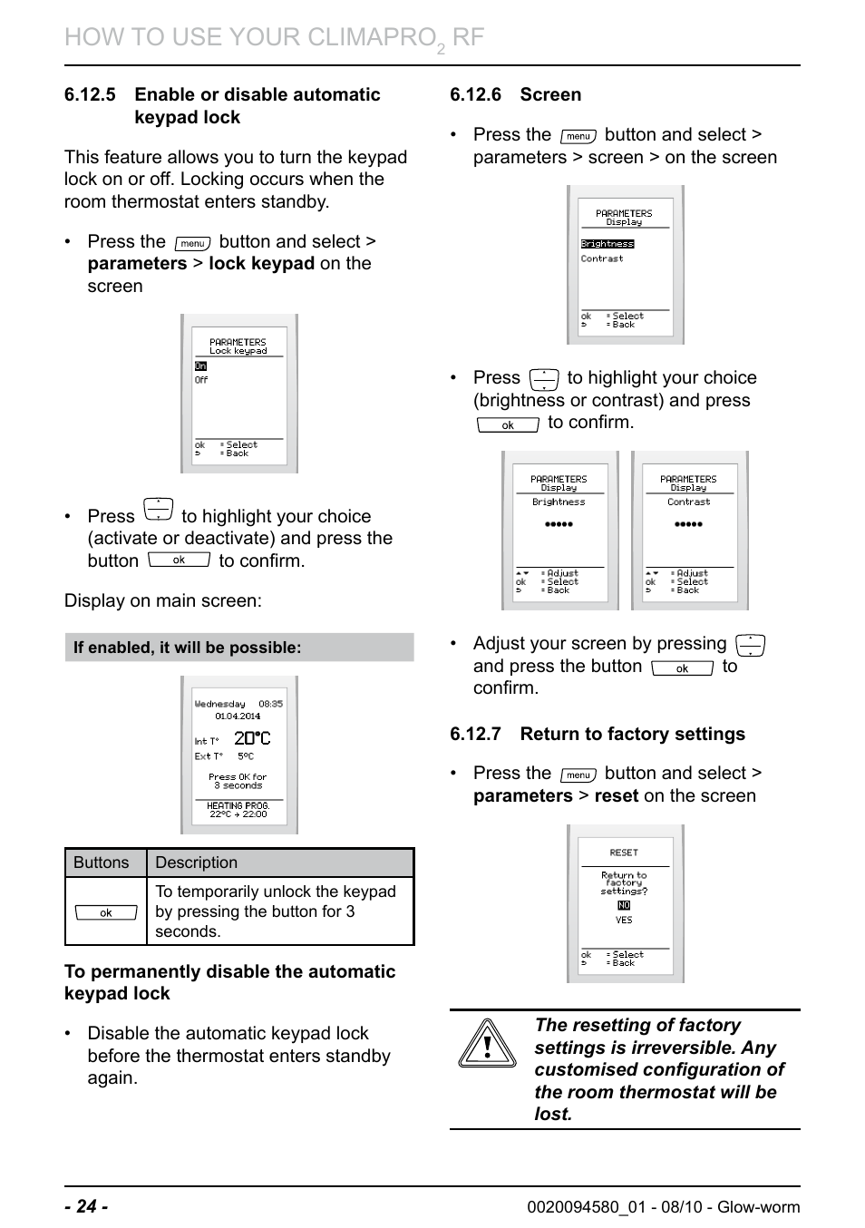How to use your climapro | Glow-worm Climapro2 RF User Manual | Page 26 / 36
