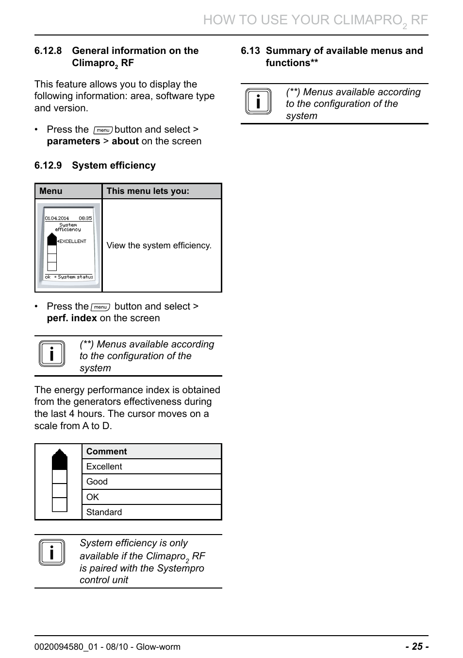 How to use your climapro | Glow-worm Climapro2 RF User Manual | Page 27 / 36