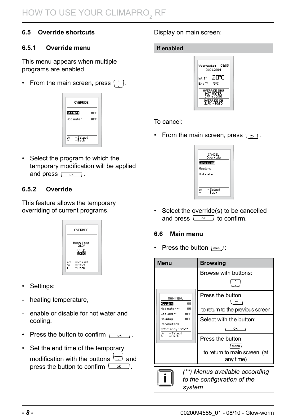 How to use your climapro | Glow-worm Climapro2 RF User Manual | Page 10 / 32
