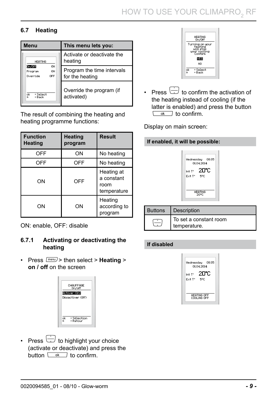 How to use your climapro | Glow-worm Climapro2 RF User Manual | Page 11 / 32