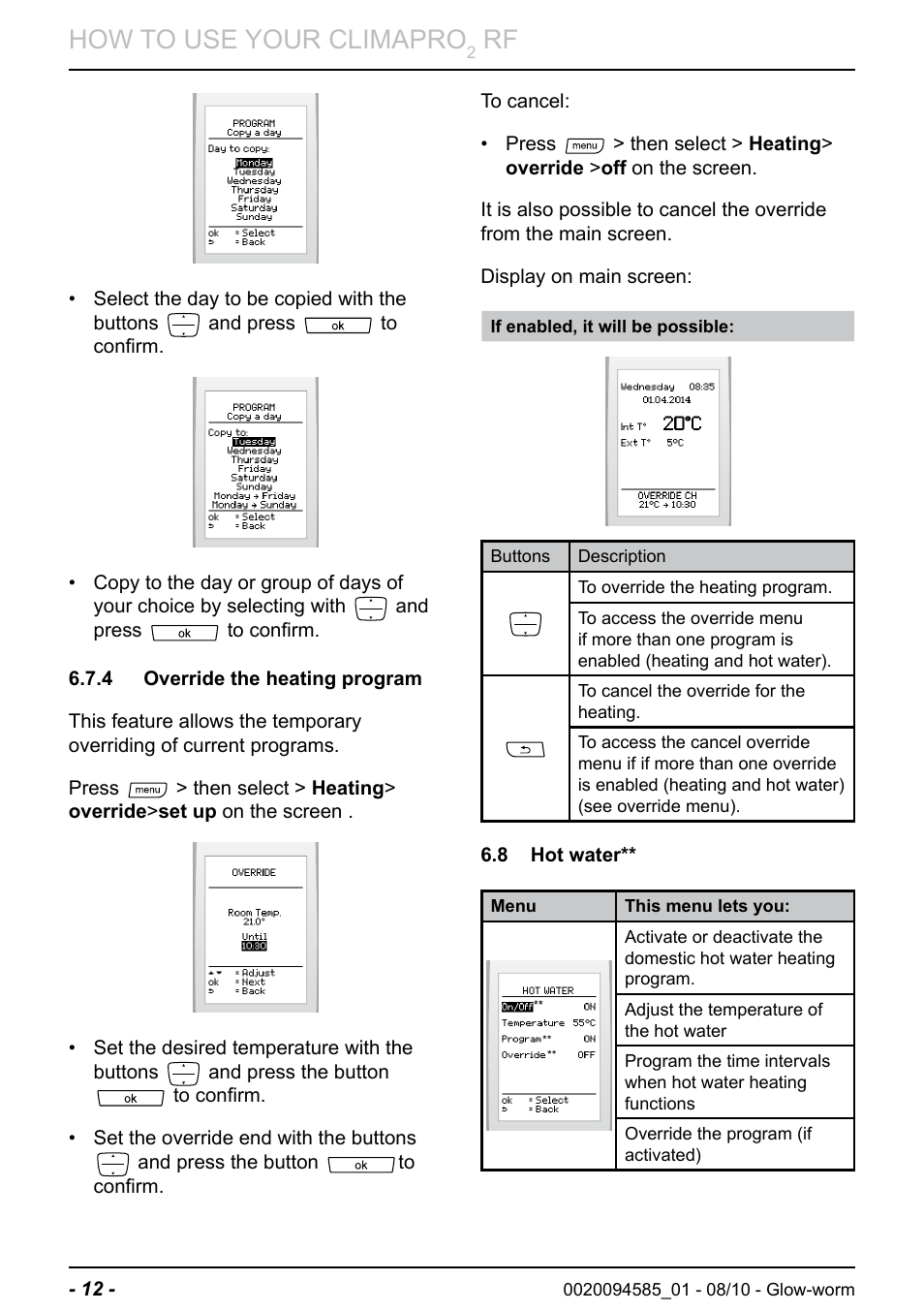 How to use your climapro | Glow-worm Climapro2 RF User Manual | Page 14 / 32