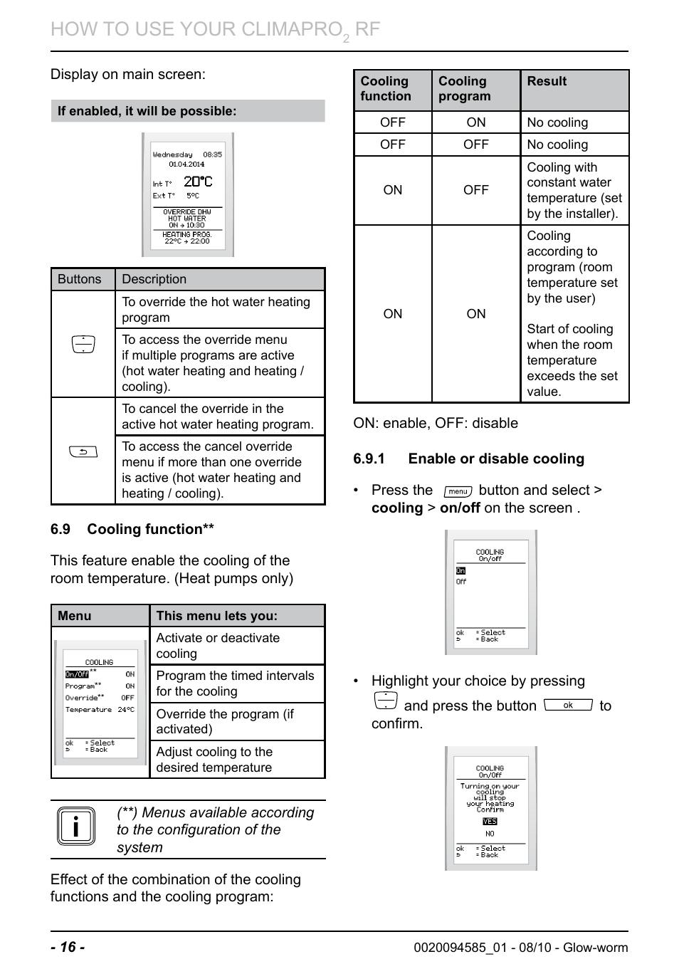 How to use your climapro | Glow-worm Climapro2 RF User Manual | Page 18 / 32