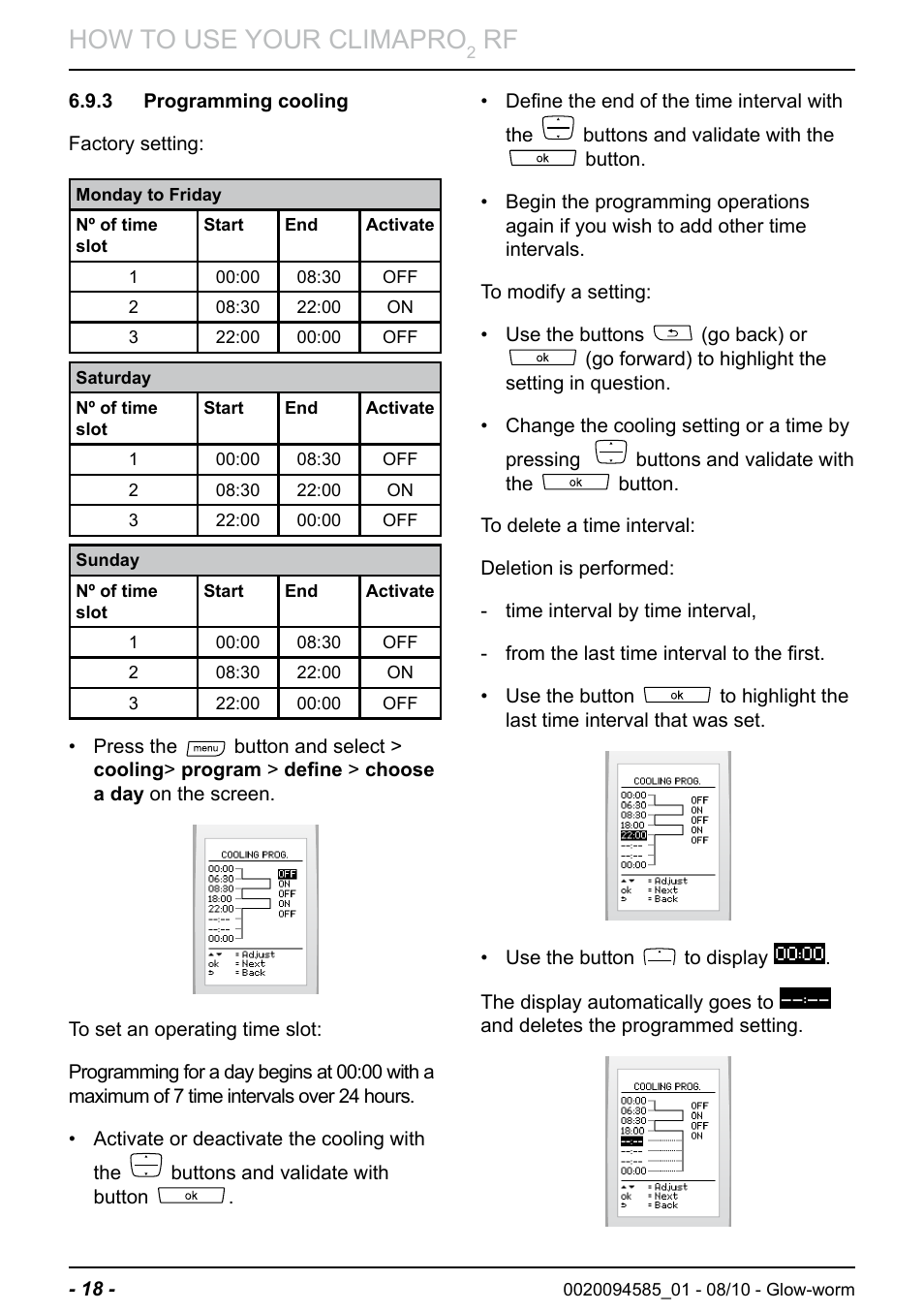 How to use your climapro | Glow-worm Climapro2 RF User Manual | Page 20 / 32