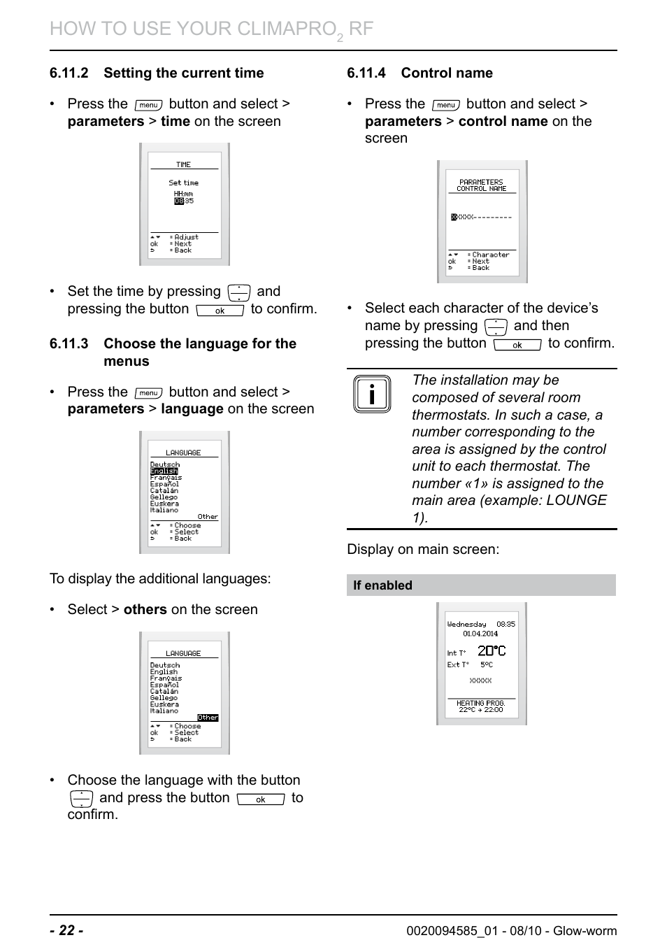 How to use your climapro | Glow-worm Climapro2 RF User Manual | Page 24 / 32