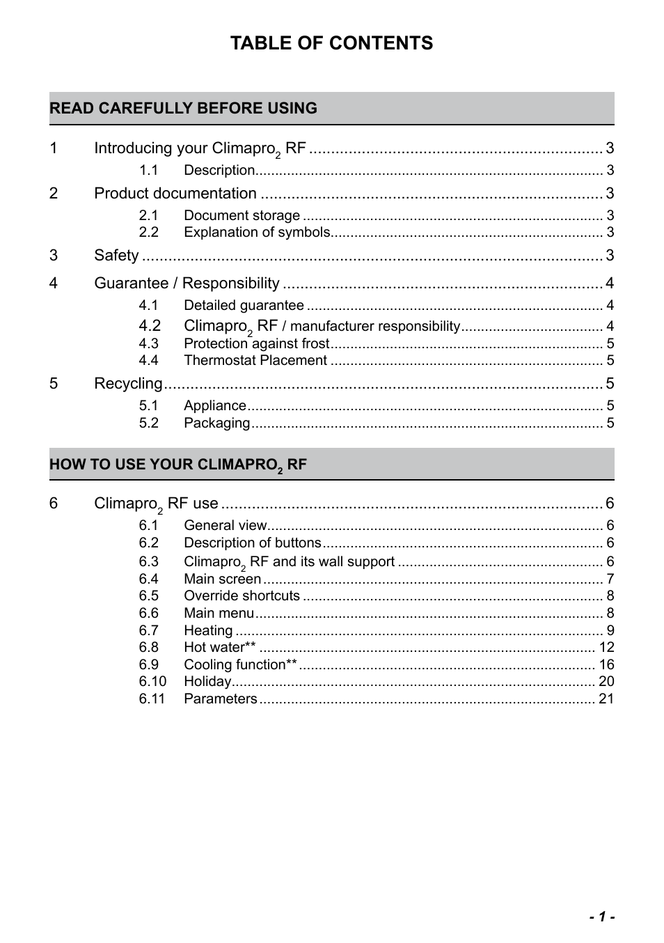 Glow-worm Climapro2 RF User Manual | Page 3 / 32